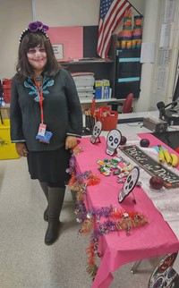 high school teacher dressed up for Halloween