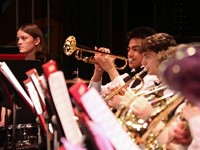 students performing in high school winter concert