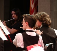 students performing in high school winter concert