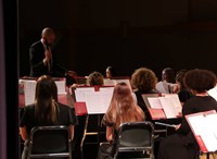 students performing in high school winter concert