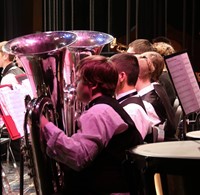 students performing in high school winter concert