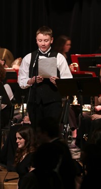 students performing in high school winter concert