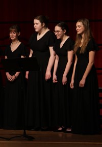 students performing in high school winter concert