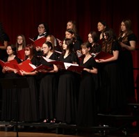 students performing in high school winter concert