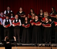 students performing in high school winter concert