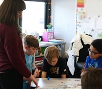 fourth grade students participating in holidays around the world activity