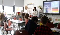 fourth grade students participating in holidays around the world activity