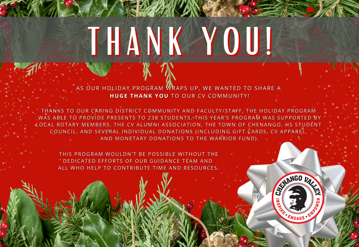 holiday program thank you