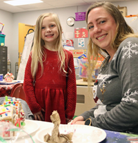 students and family members at pre-K family day