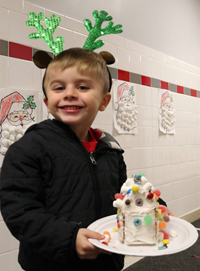 student at pre-K family day