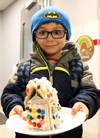 student at pre-K family day