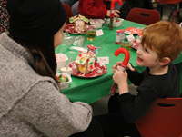 students and family members at pre-K family day