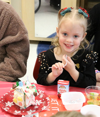 student at pre-K family day