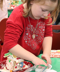 student at pre-K family day