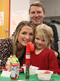 students and family members at pre-K family day