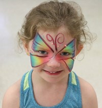 student with face painted