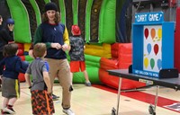 students playing game at community night