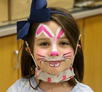 student with face painting