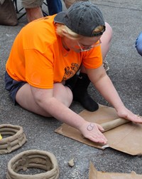 students working on feats of clay activity