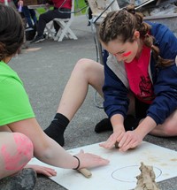 students working on feats of clay activity