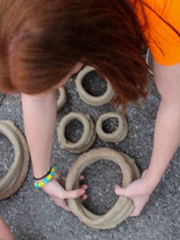 students working on feats of clay activity