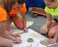 students working on feats of clay activity