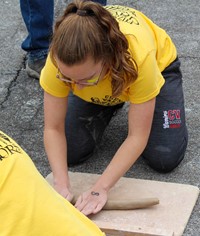 students working on feats of clay activity