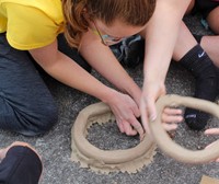 students working on feats of clay activity