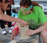 students working on feats of clay activity