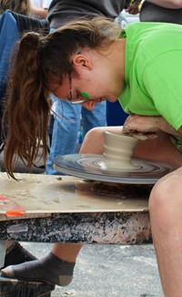 students working on feats of clay activity