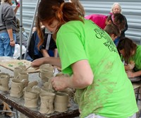 students working on feats of clay activity