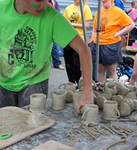 students working on feats of clay activity