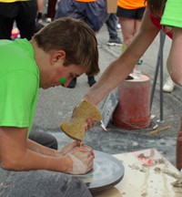 students working on feats of clay activity