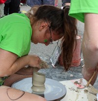 students working on feats of clay activity