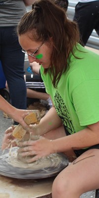 students working on feats of clay activity