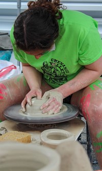 students working on feats of clay activity