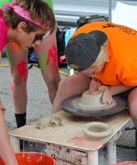 students working on feats of clay activity