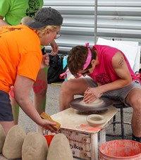 students working on feats of clay activity