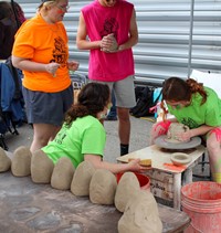 students working on feats of clay activity