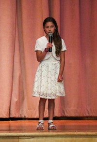 student singing