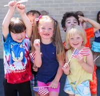 students at flag day celebration