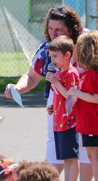 students at flag day celebration