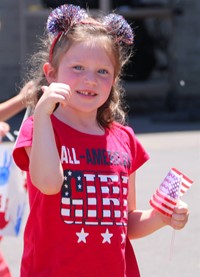 student at flag day celebration