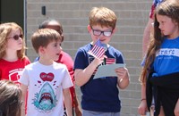 students at flag day celebration