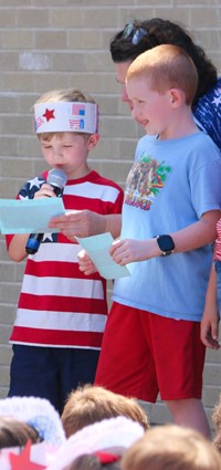 students at flag day celebration