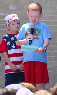 students at flag day celebration