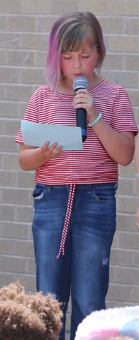 students at flag day celebration