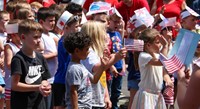 students at flag day celebration