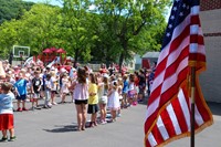 students at flag day celebration