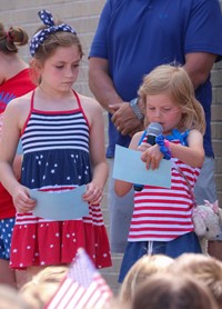 students at flag day celebration